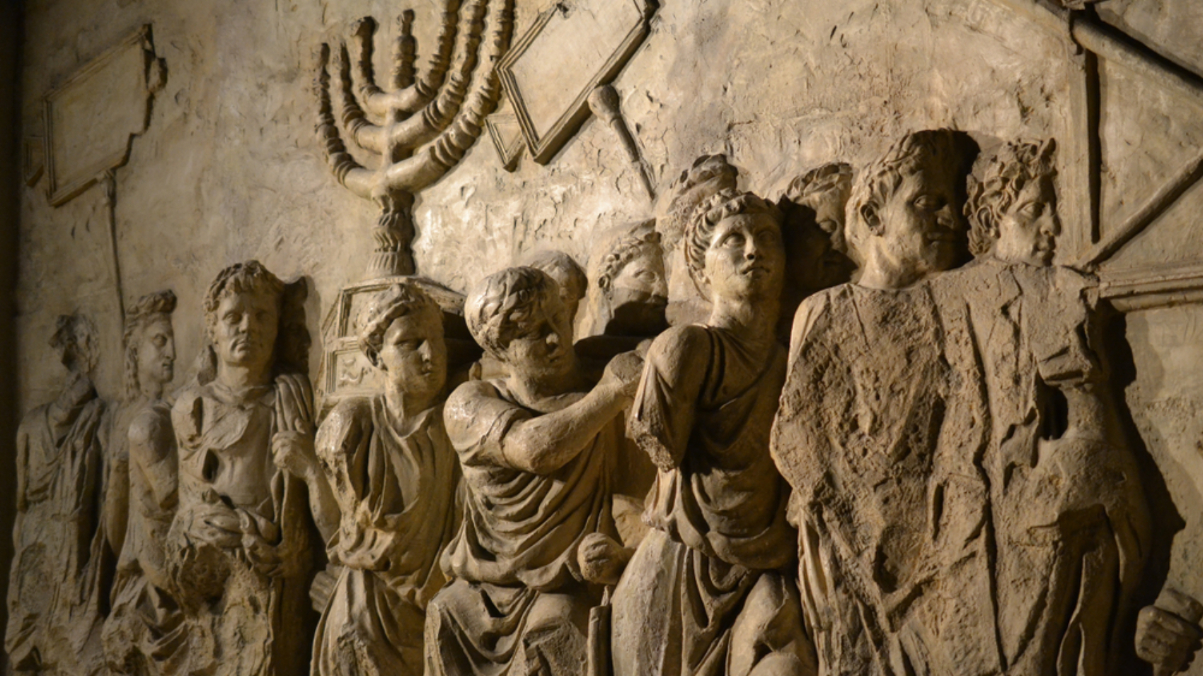 Wall,Relief,On,Arch,Of,Titus,Depicting,Menorah,Taken,From