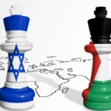 Chess,Made,From,Israel,State,And,Gaza,Flags,On,A