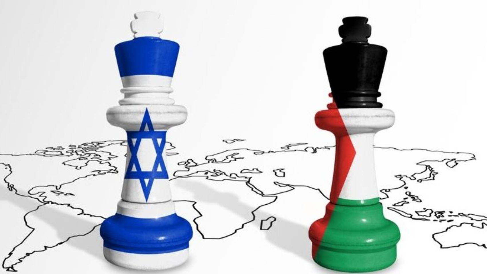 Chess,Made,From,Israel,State,And,Gaza,Flags,On,A